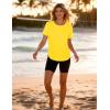 image:imageMAGCOMSEN Womens Short Sleeve Workout Tops Sun Protection UPF 50 Lightweight Quick Dry Crew Neck Shirts Hiking RunningBright Yellow