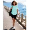 image:imageMAGCOMSEN Womens Short Sleeve Workout Tops Sun Protection UPF 50 Lightweight Quick Dry Crew Neck Shirts Hiking RunningLight Blue