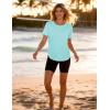 image:imageMAGCOMSEN Womens Short Sleeve Workout Tops Sun Protection UPF 50 Lightweight Quick Dry Crew Neck Shirts Hiking RunningLight Blue