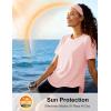 image:imageMAGCOMSEN Womens Short Sleeve Workout Tops Sun Protection UPF 50 Lightweight Quick Dry Crew Neck Shirts Hiking RunningLight Pink