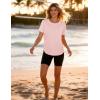 image:imageMAGCOMSEN Womens Short Sleeve Workout Tops Sun Protection UPF 50 Lightweight Quick Dry Crew Neck Shirts Hiking RunningLight Pink