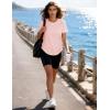 image:imageMAGCOMSEN Womens Short Sleeve Workout Tops Sun Protection UPF 50 Lightweight Quick Dry Crew Neck Shirts Hiking RunningLight Pink