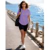 image:imageMAGCOMSEN Womens Short Sleeve Workout Tops Sun Protection UPF 50 Lightweight Quick Dry Crew Neck Shirts Hiking RunningLight Purple