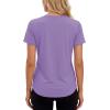image:imageMAGCOMSEN Womens Short Sleeve Workout Tops Sun Protection UPF 50 Lightweight Quick Dry Crew Neck Shirts Hiking RunningLight Purple
