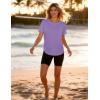 image:imageMAGCOMSEN Womens Short Sleeve Workout Tops Sun Protection UPF 50 Lightweight Quick Dry Crew Neck Shirts Hiking RunningLight Purple