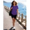 image:imageMAGCOMSEN Womens Short Sleeve Workout Tops Sun Protection UPF 50 Lightweight Quick Dry Crew Neck Shirts Hiking RunningPurple