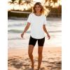 image:imageMAGCOMSEN Womens Short Sleeve Workout Tops Sun Protection UPF 50 Lightweight Quick Dry Crew Neck Shirts Hiking RunningWhite
