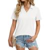 image:imageMAGCOMSEN Womens Polo Shirts Short Sleeve V Neck Collared Golf Shirts UPF 50 Quick Dry Work Casual Summer TopsWhite
