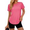 image:imageMAGCOMSEN Womens Short Sleeve Workout Tops Sun Protection UPF 50 Lightweight Quick Dry Crew Neck Shirts Hiking RunningRosered