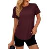 image:imageMAGCOMSEN Womens Short Sleeve Workout Tops Sun Protection UPF 50 Lightweight Quick Dry Crew Neck Shirts Hiking RunningWinered
