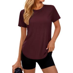 image:imageMAGCOMSEN Womens Short Sleeve Workout Tops Sun Protection UPF 50 Lightweight Quick Dry Crew Neck Shirts Hiking RunningWinered