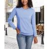 image:imageMAGCOMSEN Ladies MoistureWicking Tee ClassicFit LongSleeve CrewNeck TShirt Basic Cotton Casual Tops Light BlueGray XL
