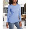image:imageMAGCOMSEN Ladies MoistureWicking Tee ClassicFit LongSleeve CrewNeck TShirt Basic Cotton Casual Tops Light BlueGray XL