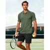 image:imageMAGCOMSEN Mens Polo Shirts Short Sleeve Moisture Wicking Performance Collared Shirt 3 Button Casual Work Golf PolosArmy Green