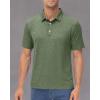 image:imageMAGCOMSEN Mens Polo Shirts Short Sleeve Moisture Wicking Performance Collared Shirt 3 Button Casual Work Golf PolosArmy Green