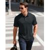 image:imageMAGCOMSEN Mens Polo Shirts Short Sleeve Moisture Wicking Performance Collared Shirt 3 Button Casual Work Golf PolosBlack