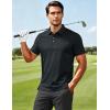image:imageMAGCOMSEN Mens Polo Shirts Short Sleeve Moisture Wicking Performance Collared Shirt 3 Button Casual Work Golf PolosBlack
