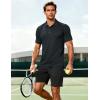 image:imageMAGCOMSEN Mens Polo Shirts Short Sleeve Moisture Wicking Performance Collared Shirt 3 Button Casual Work Golf PolosBlack