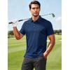 image:imageMAGCOMSEN Mens Polo Shirts Short Sleeve Moisture Wicking Performance Collared Shirt 3 Button Casual Work Golf PolosDark Blue