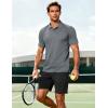 image:imageMAGCOMSEN Mens Polo Shirts Short Sleeve Moisture Wicking Performance Collared Shirt 3 Button Casual Work Golf PolosDark Grey