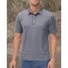 image:imageMAGCOMSEN Mens Polo Shirts Short Sleeve Moisture Wicking Performance Collared Shirt 3 Button Casual Work Golf PolosDark Grey