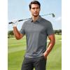 image:imageMAGCOMSEN Mens Polo Shirts Short Sleeve Moisture Wicking Performance Collared Shirt 3 Button Casual Work Golf PolosDark Grey