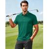 image:imageMAGCOMSEN Mens Polo Shirts Short Sleeve Moisture Wicking Performance Collared Shirt 3 Button Casual Work Golf PolosEmerald Green