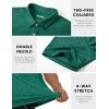 image:imageMAGCOMSEN Mens Polo Shirts Short Sleeve Moisture Wicking Performance Collared Shirt 3 Button Casual Work Golf PolosEmerald Green