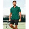 image:imageMAGCOMSEN Mens Polo Shirts Short Sleeve Moisture Wicking Performance Collared Shirt 3 Button Casual Work Golf PolosEmerald Green