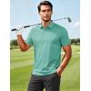 image:imageMAGCOMSEN Mens Polo Shirts Short Sleeve Moisture Wicking Performance Collared Shirt 3 Button Casual Work Golf PolosLight Green