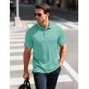 image:imageMAGCOMSEN Mens Polo Shirts Short Sleeve Moisture Wicking Performance Collared Shirt 3 Button Casual Work Golf PolosLight Green