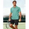 image:imageMAGCOMSEN Mens Polo Shirts Short Sleeve Moisture Wicking Performance Collared Shirt 3 Button Casual Work Golf PolosLight Green