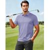 image:imageMAGCOMSEN Mens Polo Shirts Short Sleeve Moisture Wicking Performance Collared Shirt 3 Button Casual Work Golf PolosLight Purple