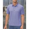 image:imageMAGCOMSEN Mens Polo Shirts Short Sleeve Moisture Wicking Performance Collared Shirt 3 Button Casual Work Golf PolosLight Purple