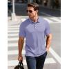 image:imageMAGCOMSEN Mens Polo Shirts Short Sleeve Moisture Wicking Performance Collared Shirt 3 Button Casual Work Golf PolosLight Purple