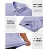image:imageMAGCOMSEN Mens Polo Shirts Short Sleeve Moisture Wicking Performance Collared Shirt 3 Button Casual Work Golf PolosLight Purple