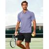 image:imageMAGCOMSEN Mens Polo Shirts Short Sleeve Moisture Wicking Performance Collared Shirt 3 Button Casual Work Golf PolosLight Purple