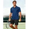 image:imageMAGCOMSEN Mens Polo Shirts Short Sleeve Moisture Wicking Performance Collared Shirt 3 Button Casual Work Golf PolosMiddle Blue