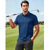 image:imageMAGCOMSEN Mens Polo Shirts Short Sleeve Moisture Wicking Performance Collared Shirt 3 Button Casual Work Golf PolosMiddle Blue