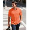 image:imageMAGCOMSEN Mens Polo Shirts Short Sleeve Moisture Wicking Performance Collared Shirt 3 Button Casual Work Golf PolosOrange