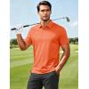 image:imageMAGCOMSEN Mens Polo Shirts Short Sleeve Moisture Wicking Performance Collared Shirt 3 Button Casual Work Golf PolosOrange