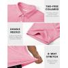 image:imageMAGCOMSEN Mens Polo Shirts Short Sleeve Moisture Wicking Performance Collared Shirt 3 Button Casual Work Golf PolosPink