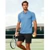 image:imageMAGCOMSEN Mens Polo Shirts Short Sleeve Moisture Wicking Performance Collared Shirt 3 Button Casual Work Golf PolosSky Blue