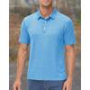 image:imageMAGCOMSEN Mens Polo Shirts Short Sleeve Moisture Wicking Performance Collared Shirt 3 Button Casual Work Golf PolosSky Blue