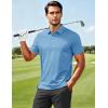 image:imageMAGCOMSEN Mens Polo Shirts Short Sleeve Moisture Wicking Performance Collared Shirt 3 Button Casual Work Golf PolosSky Blue