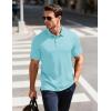 image:imageMAGCOMSEN Mens Polo Shirts Short Sleeve Moisture Wicking Performance Collared Shirt 3 Button Casual Work Golf PolosWater Blue