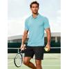 image:imageMAGCOMSEN Mens Polo Shirts Short Sleeve Moisture Wicking Performance Collared Shirt 3 Button Casual Work Golf PolosWater Blue