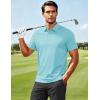 image:imageMAGCOMSEN Mens Polo Shirts Short Sleeve Moisture Wicking Performance Collared Shirt 3 Button Casual Work Golf PolosWater Blue