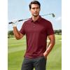 image:imageMAGCOMSEN Mens Polo Shirts Short Sleeve Moisture Wicking Performance Collared Shirt 3 Button Casual Work Golf PolosWine Red