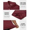 image:imageMAGCOMSEN Mens Polo Shirts Short Sleeve Moisture Wicking Performance Collared Shirt 3 Button Casual Work Golf PolosWine Red